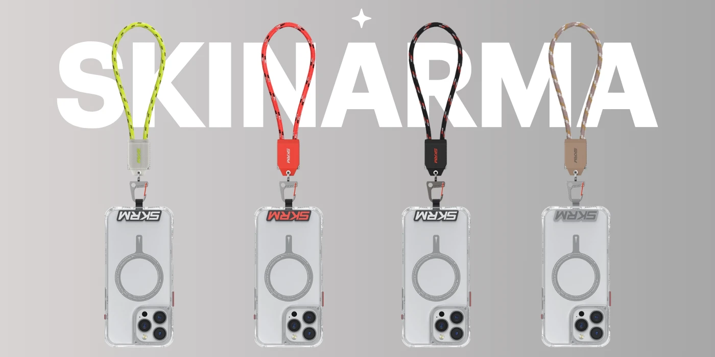 Universali smycz na nadgarstek su kablem 2in1 Skinarma Dyno Ve USB-C/USB-C juodos spalvos aprašymas - Prekės nuotrauka