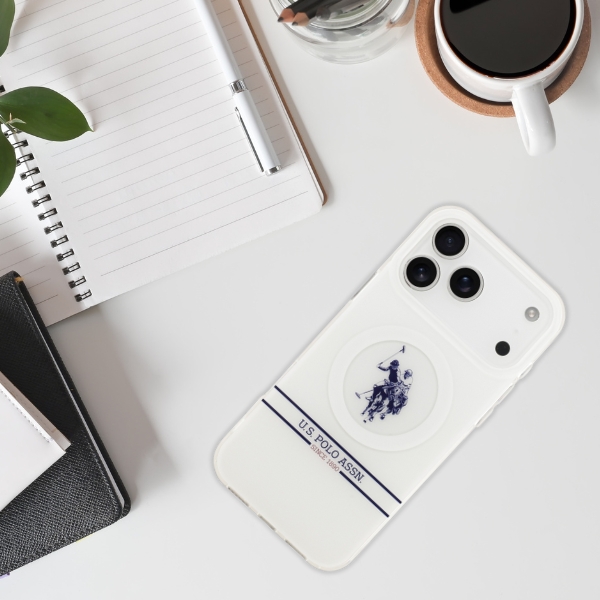 Us Polo Assn US Polo DH and Bottom Stripe Logo MagSafe dėklas Apple iPhone 17 Pro Max baltos spalvos aprašymas - Prekės nuotrauka Us Polo Assn US Polo DH and Bottom Stripe Logo MagSafe dėklas Apple iPhone 17 Pro Max baltos spalvos aprašymas - Prekės nuotrauka