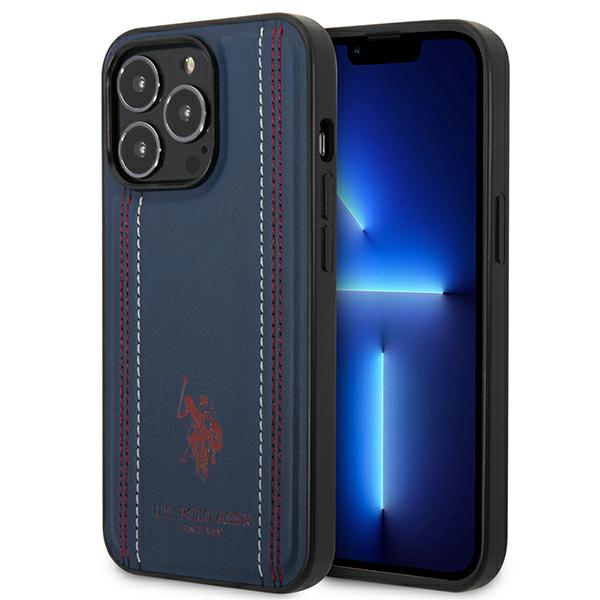 Us Polo Assn US Polo USHCP14LPFAV iPhone 14 Pro 6,1″ tamsiai mėlynas odinis dėklas su siūlėmis aprašymas - Prekės nuotrauka