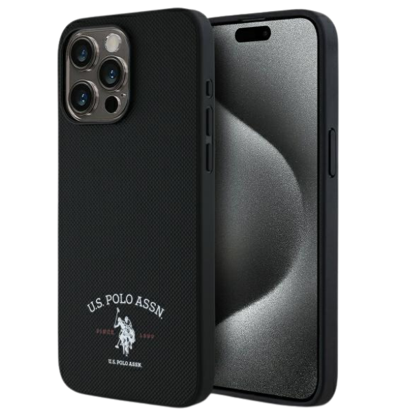 Us Polo Assn US Polo USHCP15XPARK iPhone 15 Pro Max 6,7″ juodos spalvos dėklas su atspausdintu DH logotipu aprašymas - Prekės nuotrauka