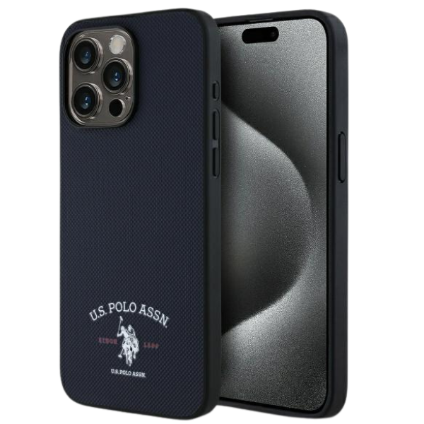 Us Polo Assn US Polo USHCP15XPARV iPhone 15 Pro Max 6,7″ tamsiai mėlynas dėklas su atspausdintu DH logotipu aprašymas - Prekės nuotrauka