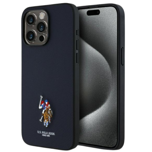 Us Polo Assn US Polo USHCP15XPEMV iPhone 15 Pro Max 6,7″ tamsiai mėlynas siuvinėtas dėklas DH Color aprašymas - Prekės nuotrauka