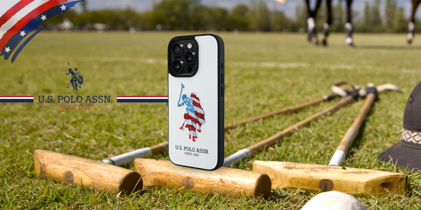 Us Polo Assn US Polo USHCP15XPUSH iPhone 15 Pro Max 6,7″ baltos spalvos odinis dėklas Big DH American Flag aprašymas - Prekės nuotrauka