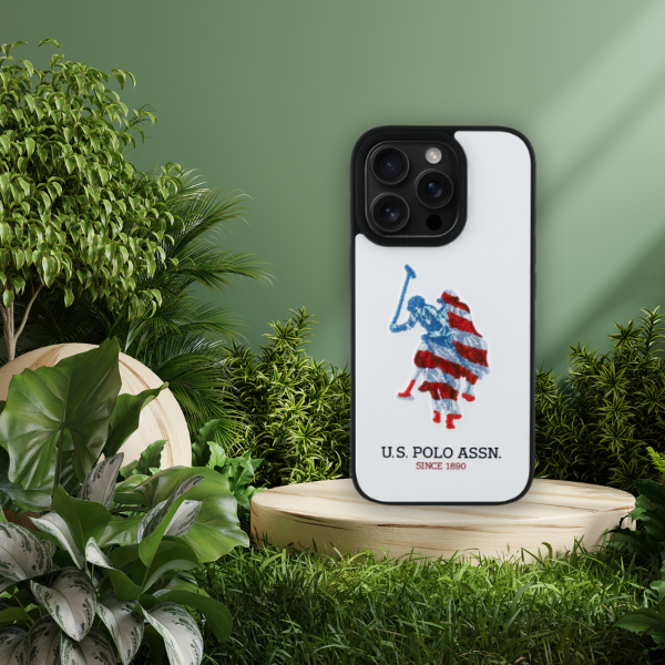 Us Polo Assn US Polo USHCP15XPUSH iPhone 15 Pro Max 6,7″ baltos spalvos odinis dėklas Big DH American Flag aprašymas - Prekės nuotrauka