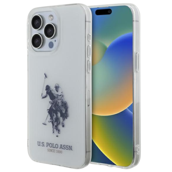 Us Polo Assn US Polo USHCP15XTPUHRBH iPhone 15 Pro Max 6,7″ baltos spalvos Shiny Big Logo dėklas aprašymas - Prekės nuotrauka