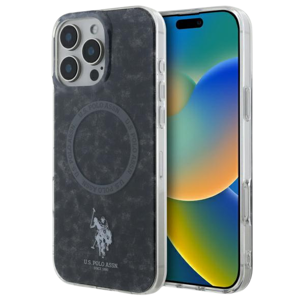 Us Polo Assn US Polo USHMP16LHOCLDPK iPhone 16 Pro 6.3″ juodos spalvos IML Ring MagSafe dėklas aprašymas - Prekės nuotrauka