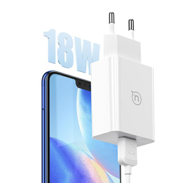 USAMS 18W laidinis įkroviklis + USB-C/USB-A 1 m greitojo įkrovimo laidas, baltos spalvos, Series SC SCXLTZ02 aprašymas - Prekės nuotrauka