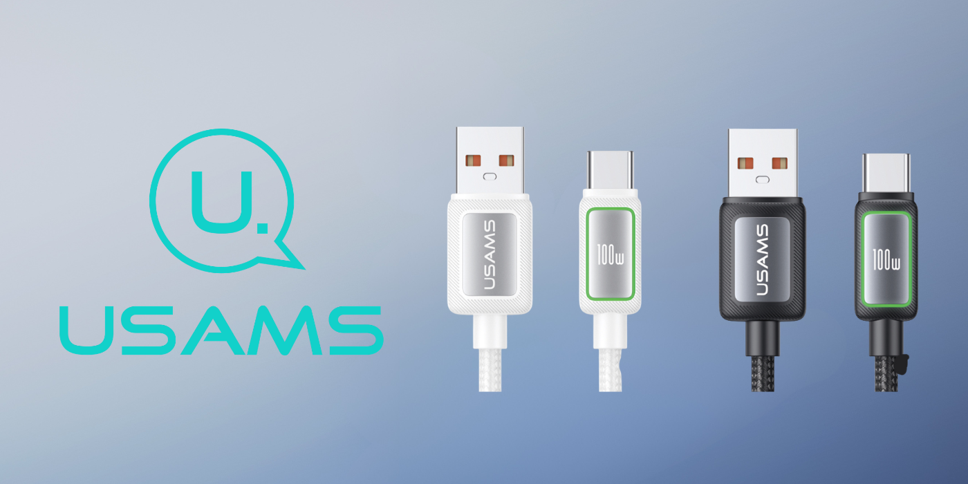 USAMS Al-Alloy SJ817 U110 RGB greitojo įkrovimo 100W USB-A į USB-C laidas 1.2 m juodas aprašymas - Prekės nuotrauka