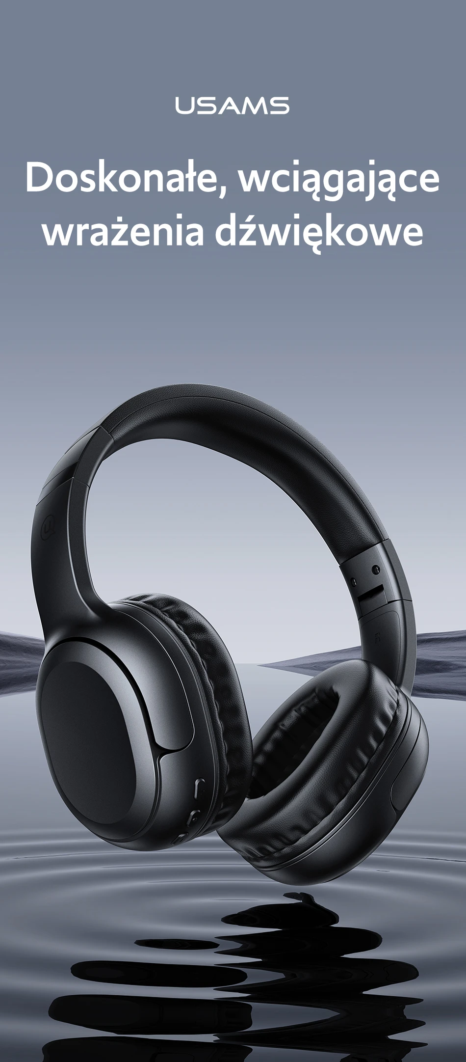 USAMS ausinės Bluetooth 5.3 su lankeliu ant galvos Yun Series smėlio spalvos TDLYEJYX02 (USAMS-YG23) aprašymas - Prekės nuotrauka