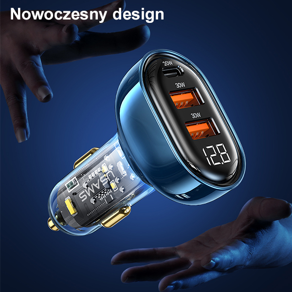 USAMS automobilinis įkroviklis 2xUSB+1xUSB-C 80W Fast Charge mėlynas CC159CC02 (US-CC159) aprašymas - Prekės nuotrauka USAMS automobilinis įkroviklis 2xUSB+1xUSB-C 80W Fast Charge mėlynas CC159CC02 (US-CC159) aprašymas - Prekės nuotrauka