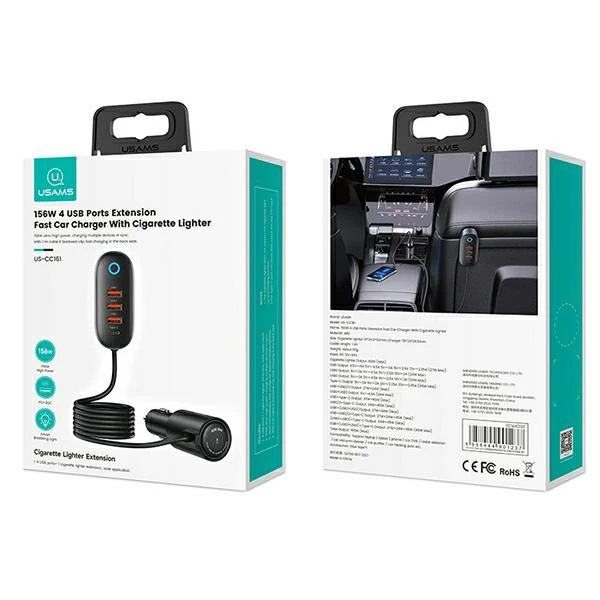 USAMS automobilinis įkroviklis C31 3A 2xUSB-A Fast Charge juodos spalvos CC162CC01(US-CC162) aprašymas - Prekės nuotrauka USAMS automobilinis įkroviklis C31 3A 2xUSB-A Fast Charge juodos spalvos CC162CC01(US-CC162) aprašymas - Prekės nuotrauka