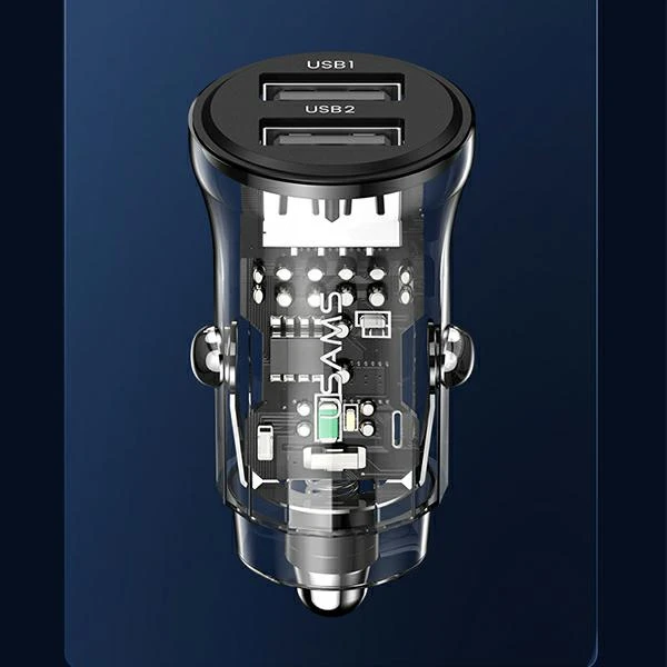 USAMS automobilinis įkroviklis C31 3A 2xUSB-A Fast Charge juodos spalvos CC162CC01(US-CC162) aprašymas - Prekės nuotrauka USAMS automobilinis įkroviklis C31 3A 2xUSB-A Fast Charge juodos spalvos CC162CC01(US-CC162) aprašymas - Prekės nuotrauka