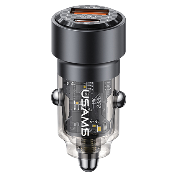 USAMS automobilinis įkroviklis C39 USB+USB-C 60WFast Charge juodas CC208CC01 (US-CC208) aprašymas - Prekės nuotrauka
