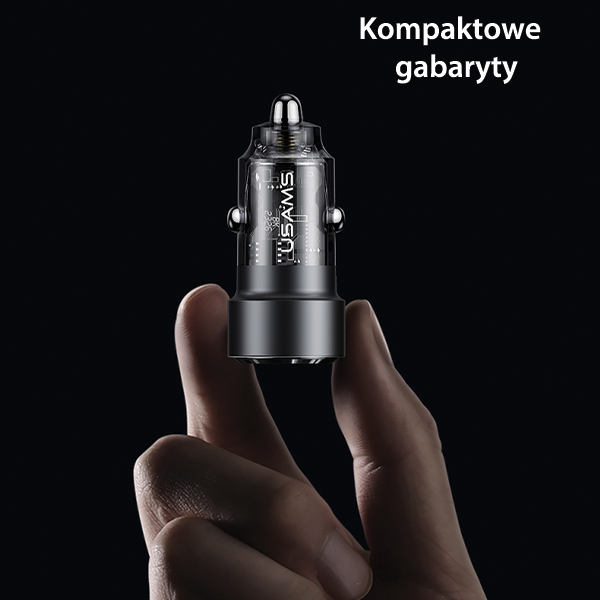 USAMS automobilinis įkroviklis C39 USB+USB-C 60WFast Charge juodas CC208CC01 (US-CC208) aprašymas - Prekės nuotrauka