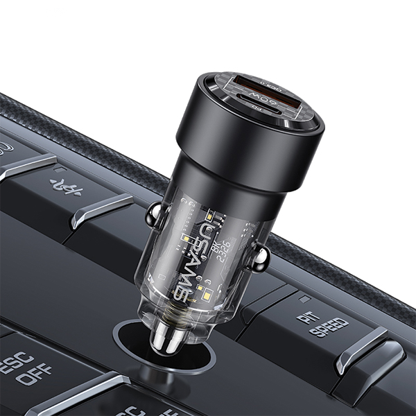 USAMS automobilinis įkroviklis C39 USB+USB-C 60WFast Charge violetinė CC208CC02 (US-CC208) aprašymas - Prekės nuotrauka