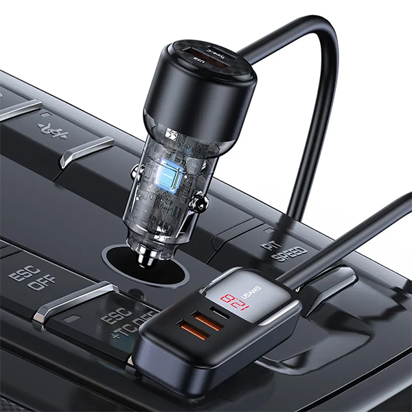 USAMS automobilinis įkroviklis C40 3xUSB+2xUSB-C 165WPD+QC Fast Charge juodas/juodas CC213CC01 (US-CC213) aprašymas - Prekės nuotrauka USAMS automobilinis įkroviklis C40 3xUSB+2xUSB-C 165WPD+QC Fast Charge juodas/juodas CC213CC01 (US-CC213) aprašymas - Prekės nuotrauka