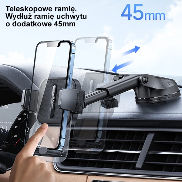 USAMS automobilinis telefono laikiklis juodos spalvos ZJ072ZJ01 (US-ZJ072) aprašymas - Prekės nuotrauka USAMS automobilinis telefono laikiklis juodos spalvos ZJ072ZJ01 (US-ZJ072) aprašymas - Prekės nuotrauka