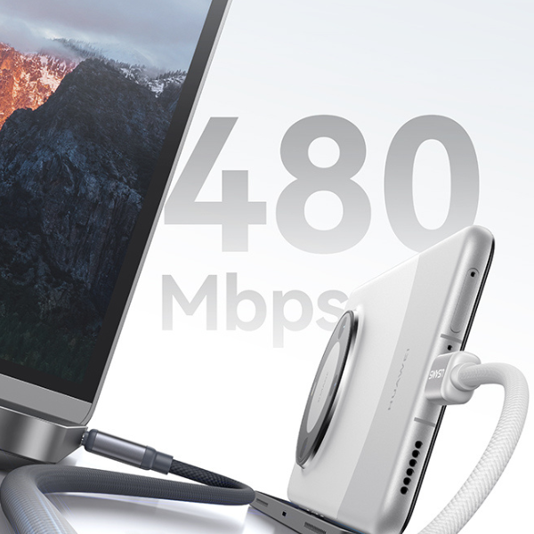 USAMS Bicolor Series SJ756 PD 60W USB-C/USB-C 1,2 m laidas, žalias ir violetinis aprašymas - Prekės nuotrauka