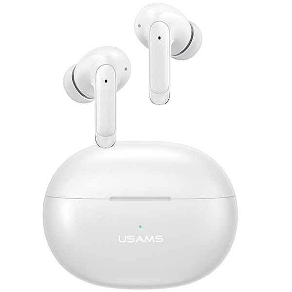 USAMS Bluetooth 5.3 Ausinės TWSX-Don Series Dual mic ENC belaidės baltos spalvos BHUXD02 aprašymas - Prekės nuotrauka