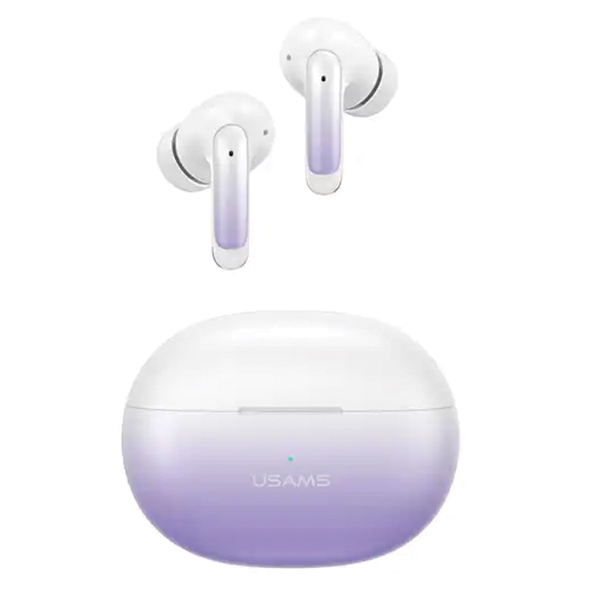 USAMS Bluetooth 5.3 TWS X-don serijos ENC belaidės ausinės Violetinė Gradient/Violetinė Mėlyna BHUEN aprašymas - Prekės nuotrauka