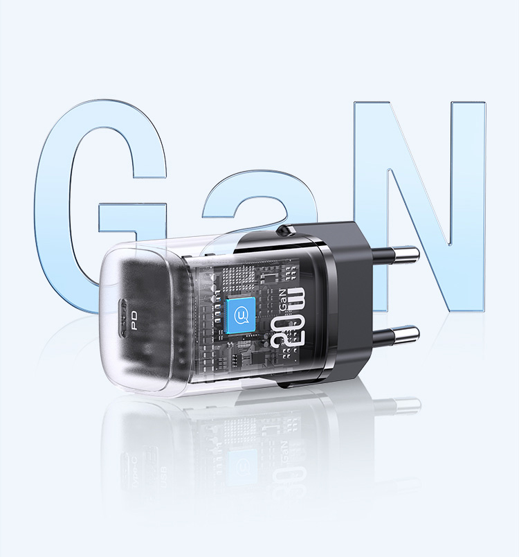 USAMS CC248 20W GaN USB-C greitojo įkrovimo HC serijos įkroviklis, baltos spalvos CC248TC02 aprašymas - Prekės nuotrauka