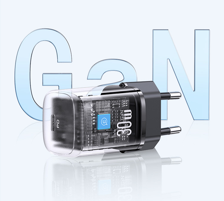 USAMS CC251 30W GaN USB-C greitojo įkrovimo HC serijos įkroviklis, violetinės spalvos CC251TC03 aprašymas - Prekės nuotrauka
