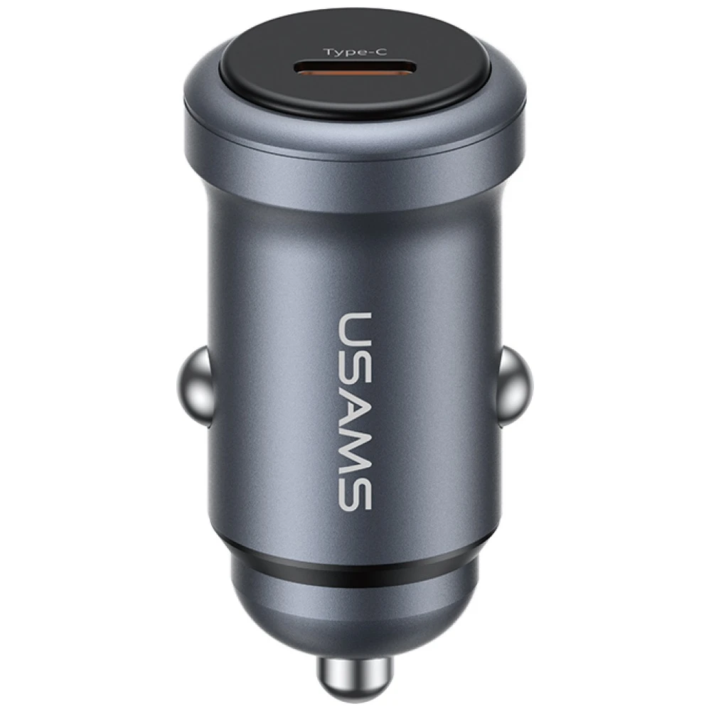 USAMS CC321 automobilinis įkroviklis Aluminum 30W PD USB-C tarnish aprašymas - Prekės nuotrauka