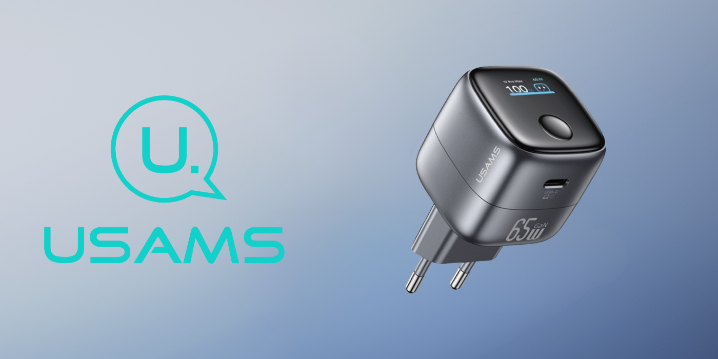 USAMS CC338 T75 65W GaN išmanusis skaitmeninis greitasis įkroviklis USB-C sieninis įkroviklis tamsiai pilkas aprašymas - Prekės nuotrauka