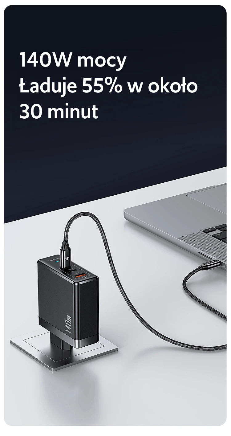 USAMS įkroviklis 2xUSB-C+1xUSB T52PD140W PD greito įkrovimo US-CC168 + U82 USB-C/USB-C US-SJ581 kabelis aprašymas - Prekės nuotrauka USAMS įkroviklis 2xUSB-C+1xUSB T52PD140W PD greito įkrovimo US-CC168 + U82 USB-C/USB-C US-SJ581 kabelis aprašymas - Prekės nuotrauka