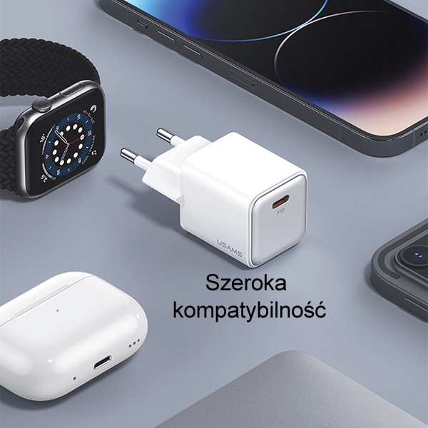 USAMS įkroviklis 1xUSB-C PD20W (tik galvutė) PD3.0 greitas įkrovimas violetinis X-ron Series CC183TC0 aprašymas - Prekės nuotrauka