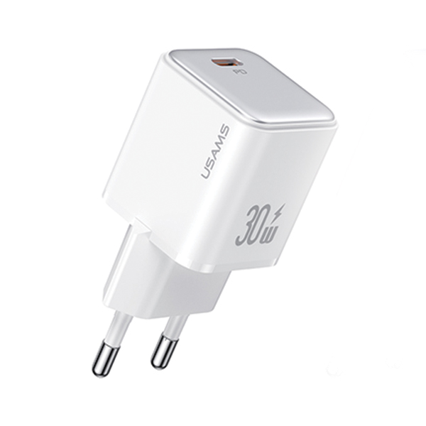 USAMS įkroviklis 1xUSB-C PD30W 3A (tik galvutė) PD3.0 greitas įkrovimas baltos spalvos X-ron Series CC186TC02 aprašymas - Prekės nuotrauka