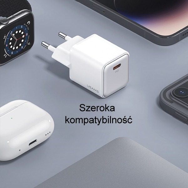 USAMS įkroviklis 1xUSB-C PD30W 3A (tik galvutė) PD3.0 greitas įkrovimas violetinis X-ron Series CC186 aprašymas - Prekės nuotrauka