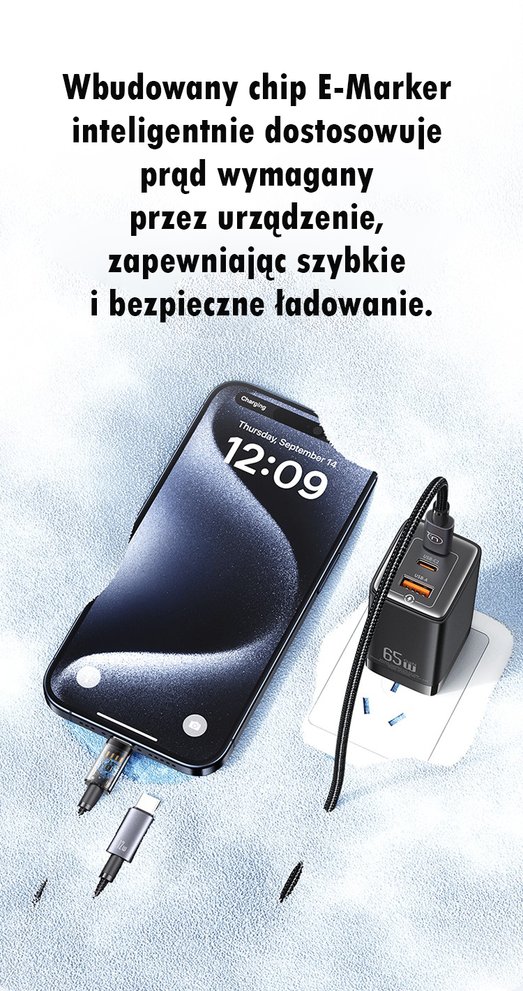 USAMS Kabelis 2in1 2xUSB-C 72W 1,2 m Aluminum Alloy duomenų kabelis Sufeng Series SJ740USB101 (US-SJ7 aprašymas - Prekės nuotrauka
