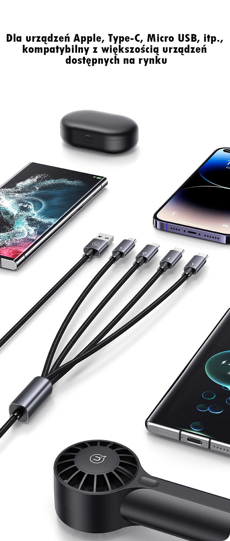 USAMS kabelis 4in1 2xUSB-C/Lightning/MicroUSB 15W 1.2m aliuminio lydinio duomenų kabelis Sufeng serijos SJ739US aprašymas - Prekės nuotrauka USAMS kabelis 4in1 2xUSB-C/Lightning/MicroUSB 15W 1.2m aliuminio lydinio duomenų kabelis Sufeng serijos SJ739US aprašymas - Prekės nuotrauka