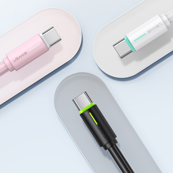 USAMS Kabelis USB-C 3A YU Series 1mUSB-C/USB-A baltos spalvos SJ732USB02 (US-SJ732 ) aprašymas - Prekės nuotrauka