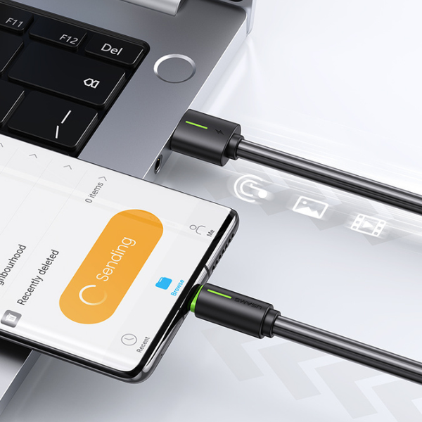 USAMS Kabelis USB-C 3A YU Series 1mUSB-C/USB-A baltos spalvos SJ732USB02 (US-SJ732 ) aprašymas - Prekės nuotrauka