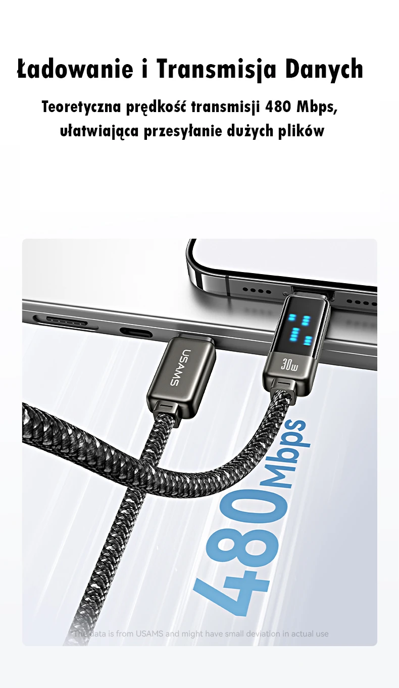 USAMS Kabelis USB-C į Lightning 30W 1,2m cinko lydinio greito įkrovimo duomenų kabelis Meteor Series SJ743USB01 (US-SJ743) aprašymas - Prekės nuotrauka USAMS Kabelis USB-C į Lightning 30W 1,2m cinko lydinio greito įkrovimo duomenų kabelis Meteor Series SJ743USB01 (US-SJ743) aprašymas - Prekės nuotrauka