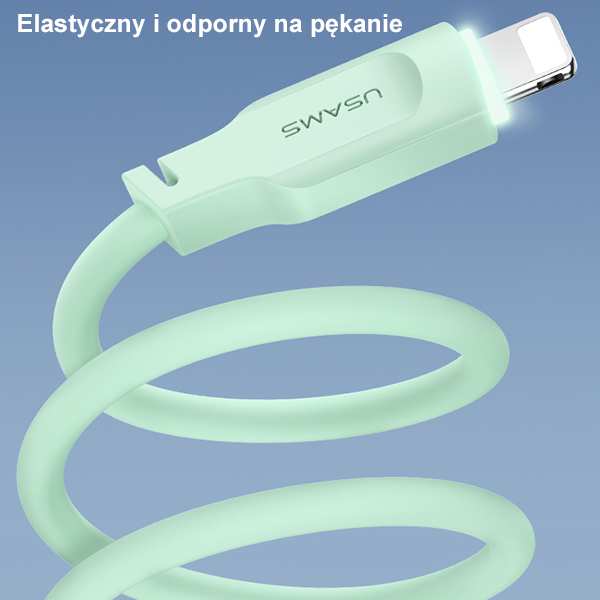 USAMS kabelis USB-C į USB-C 100W 1.2m su ekrano rodiniu, greitas įkrovimas, Lithe serija, violetinės spalvos SJ567USB03 aprašymas - Prekės nuotrauka
