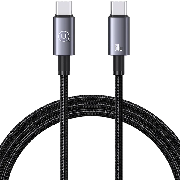 USAMS Kabelis USB-C į USB-C 60W 1,2m greito įkrovimo nešvarumai SJ661USB01 (US-SJ661) aprašymas - Prekės nuotrauka