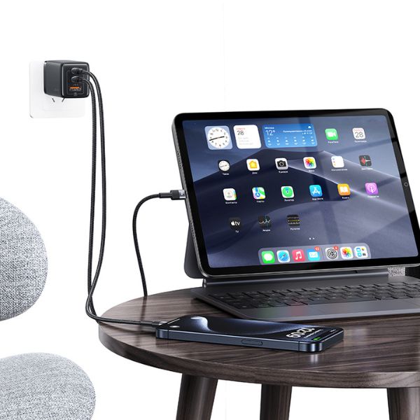 USAMS kabelis USB-C į USB-C komplektas 30vnt 3A 1.2m pintas SJ724ZJ01 (US-SJ724) aprašymas - Prekės nuotrauka