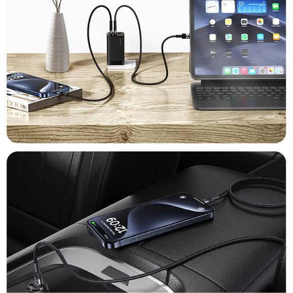 USAMS kabelis USB-C į USB-C komplektas 30vnt 3A 1.2m pintas SJ724ZJ01 (US-SJ724) aprašymas - Prekės nuotrauka