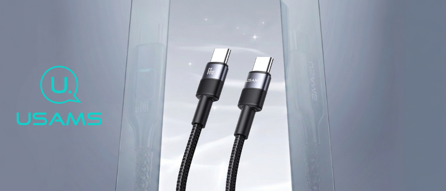 USAMS Kabelis USB-C į USB-C 60W 1.2m greito įkrovimo, plienas/tamsus SJ724USBSG01 (US-SJ724) aprašymas - Prekės nuotrauka USAMS Kabelis USB-C į USB-C 60W 1.2m greito įkrovimo, plienas/tamsus SJ724USBSG01 (US-SJ724) aprašymas - Prekės nuotrauka