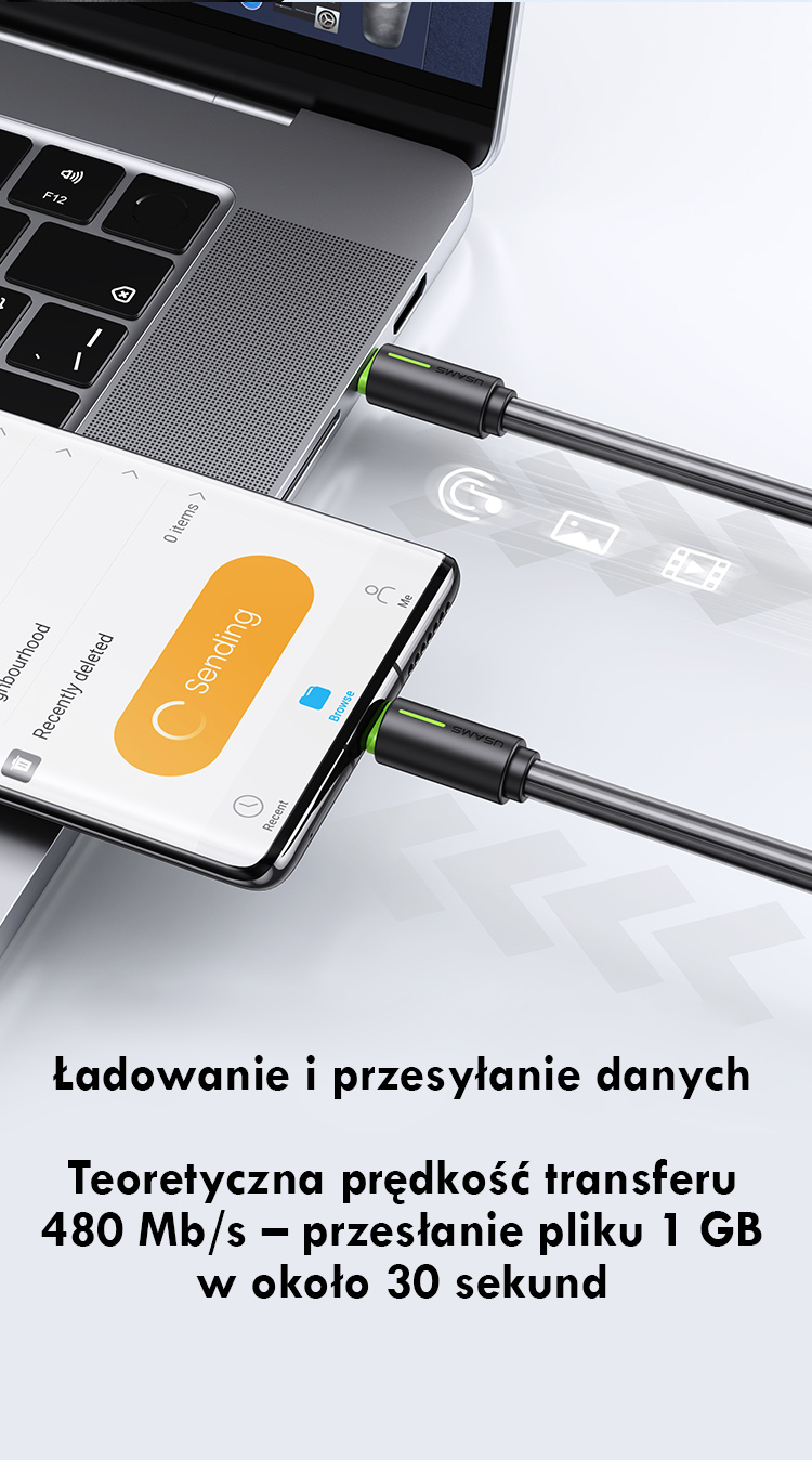 USAMS Kabelis USB-C/USB-C 1m SJ73460W juodos spalvos YU Series SJ734USB01 (US-SJ734) aprašymas - Prekės nuotrauka USAMS Kabelis USB-C/USB-C 1m SJ73460W juodos spalvos YU Series SJ734USB01 (US-SJ734) aprašymas - Prekės nuotrauka