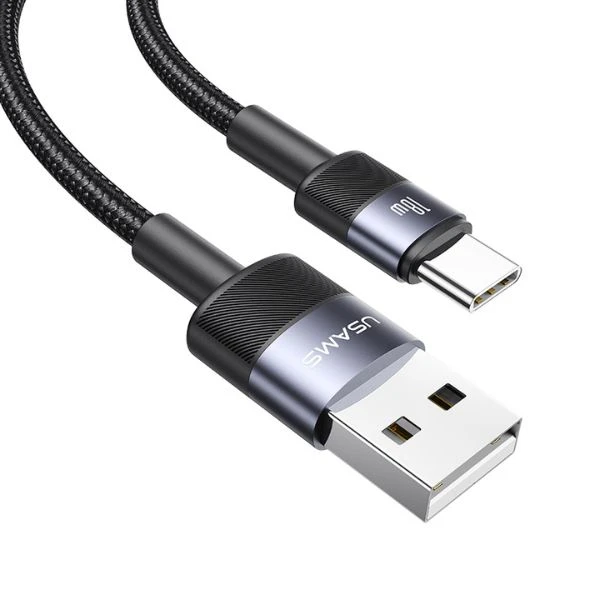 USAMS Kabelis USB į USB-C 3A 1,2 m greito įkrovimo nešvarumai SJ718USBSG01 (US-SJ718) aprašymas - Prekės nuotrauka