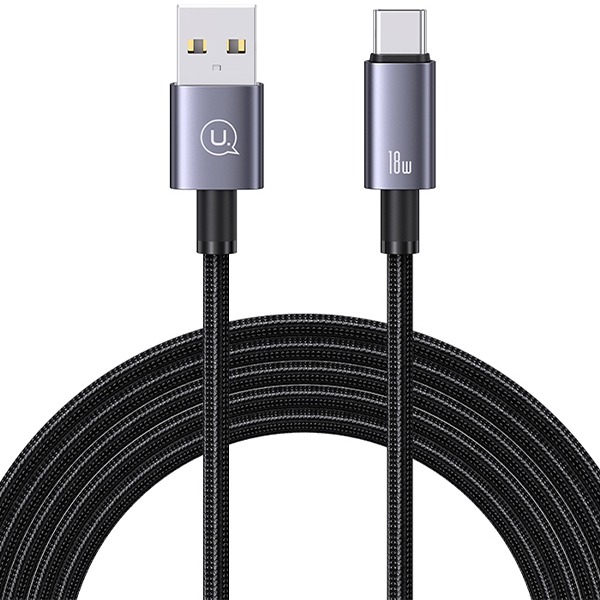 USAMS Kabelis USB į USB-C 3A 1.2m greito įkrovimo plienas/tamsus SJ663USB01 (US-SJ663) aprašymas - Prekės nuotrauka USAMS Kabelis USB į USB-C 3A 1.2m greito įkrovimo plienas/tamsus SJ663USB01 (US-SJ663) aprašymas - Prekės nuotrauka