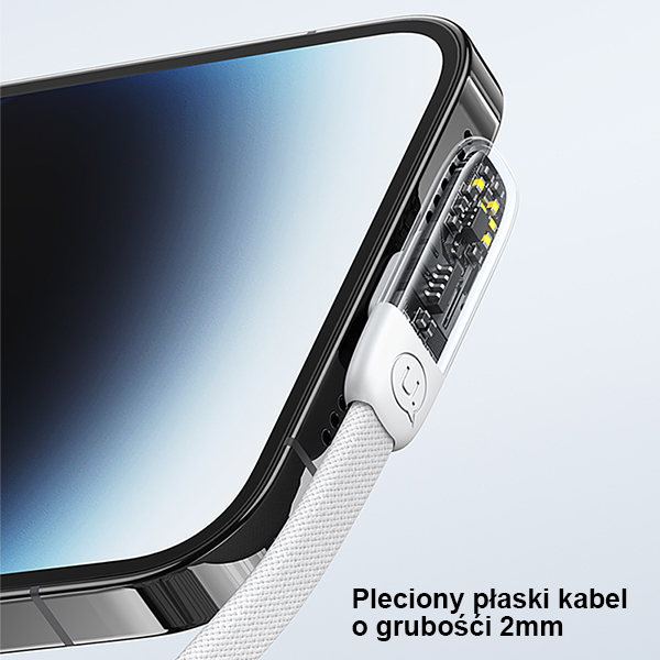 USAMS kampinis kabelis USB-C į Lightning PD 20W greitas įkrovimas Iceflake Series 1.2m baltas SJ583USB02 aprašymas - Prekės nuotrauka