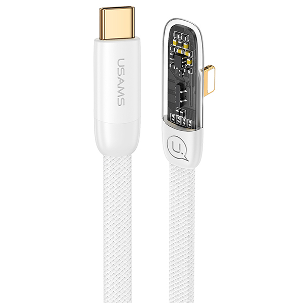 USAMS kampinis kabelis USB-C į Lightning PD 20W greitas įkrovimas Iceflake Series 1.2m baltas SJ583USB02 aprašymas - Prekės nuotrauka