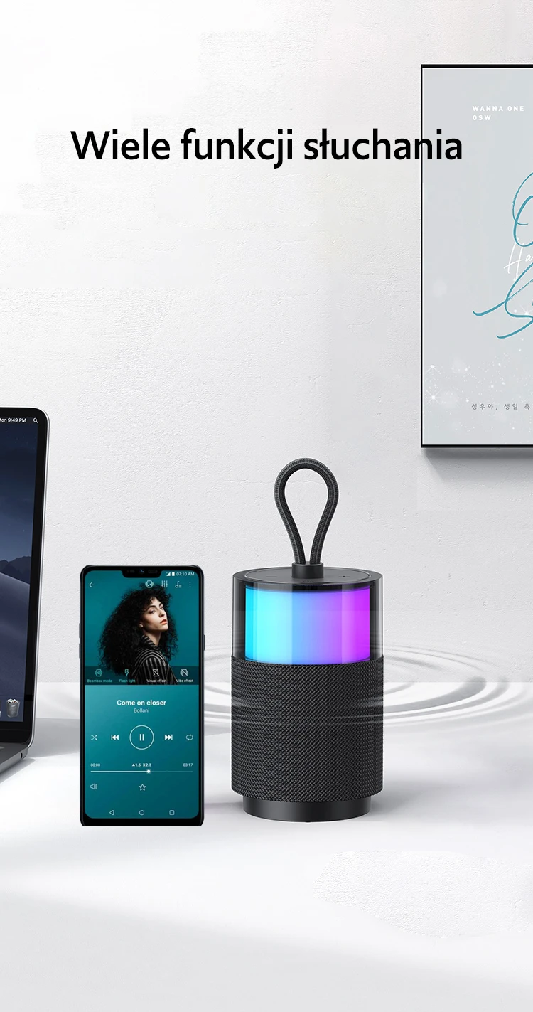 USAMS kolonėlė Bluetooth 5.3 YIN Series juodos spalvos YX12YX01 (US-YX012) aprašymas - Prekės nuotrauka