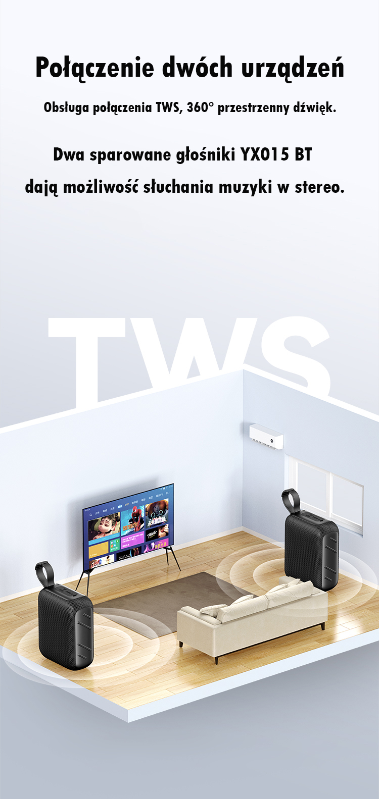 USAMS Kolonėlė YK Series Bluetooth 5.3 1200mAh TWS YX15YX01 (US-YX015) aprašymas - Prekės nuotrauka USAMS Kolonėlė YK Series Bluetooth 5.3 1200mAh TWS YX15YX01 (US-YX015) aprašymas - Prekės nuotrauka