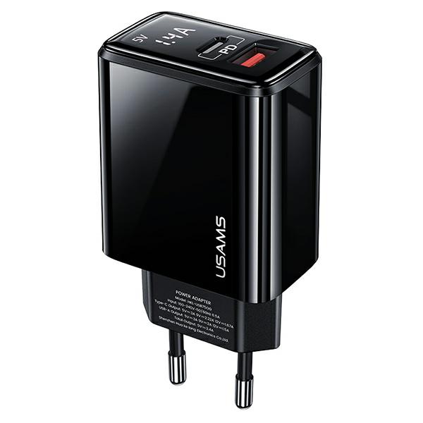 USAMS Laidinis įkroviklis 1xUSB-C + 1xUSB T40 20W LED (only head) PD3.0 + QC3.0 Fast Charging juodos spalvos CC133T aprašymas - Prekės nuotrauka USAMS Laidinis įkroviklis 1xUSB-C + 1xUSB T40 20W LED (only head) PD3.0 + QC3.0 Fast Charging juodos spalvos CC133T aprašymas - Prekės nuotrauka